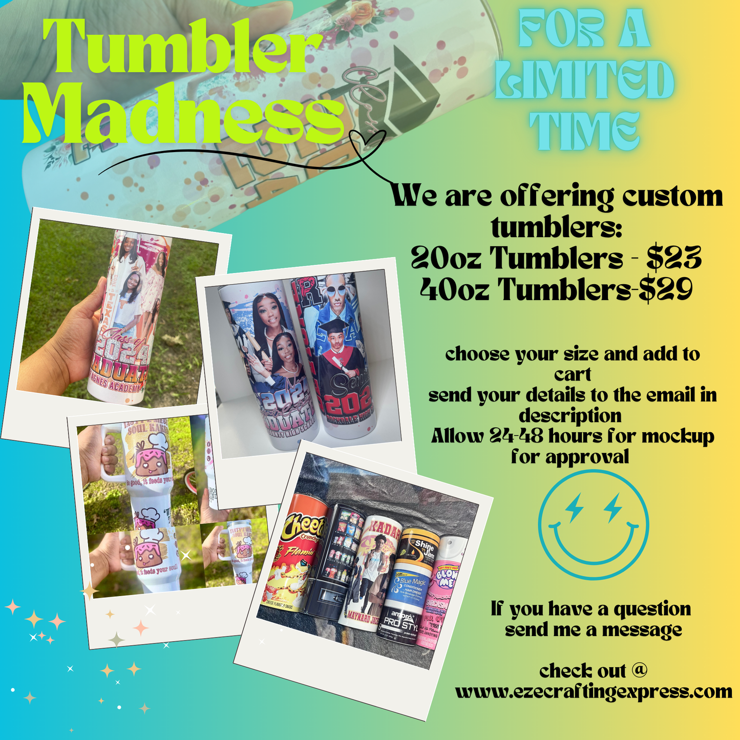Custom Tumbler 20oz or 40oz