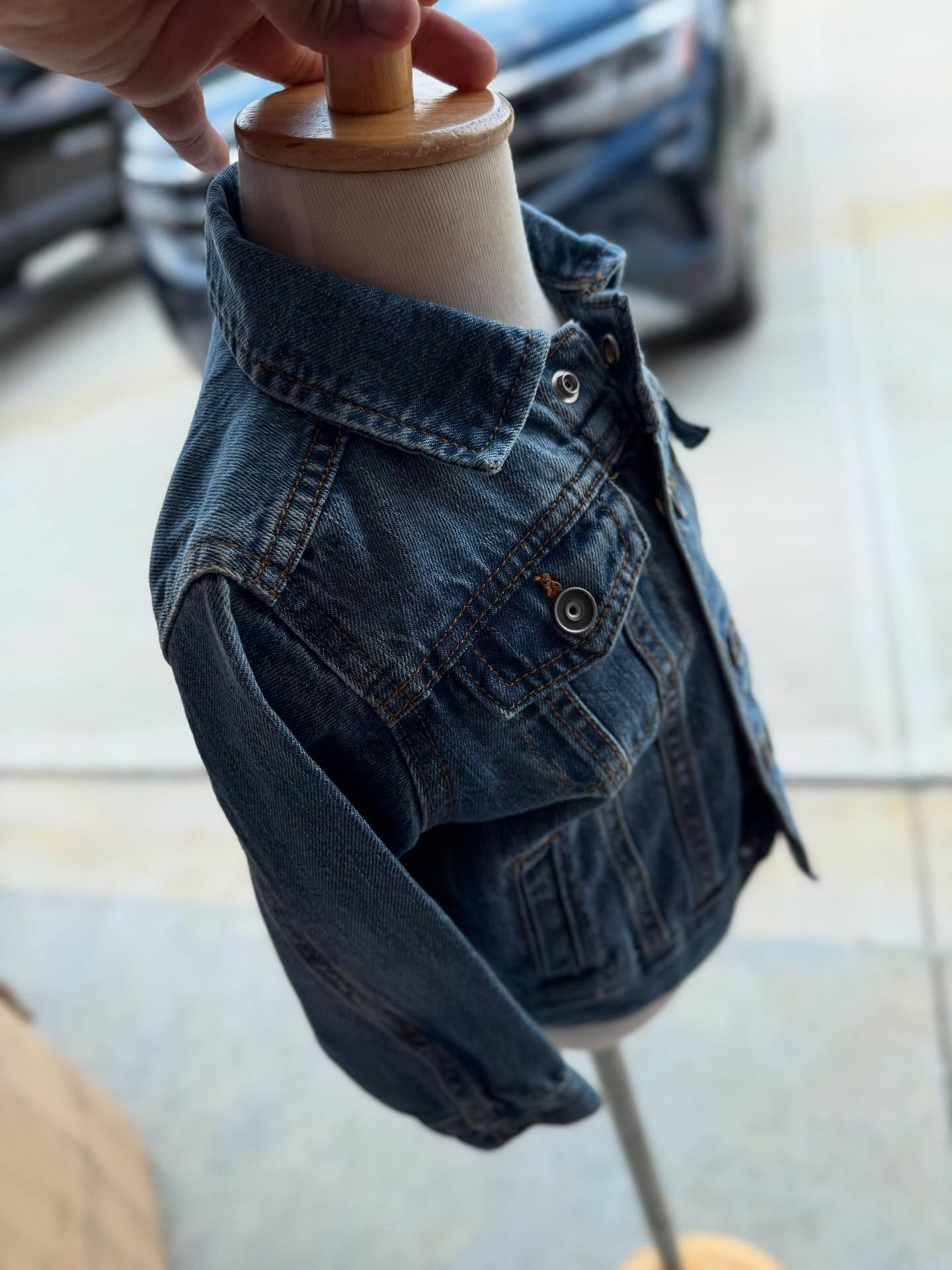 Custom back to school bow Denim Embroidered