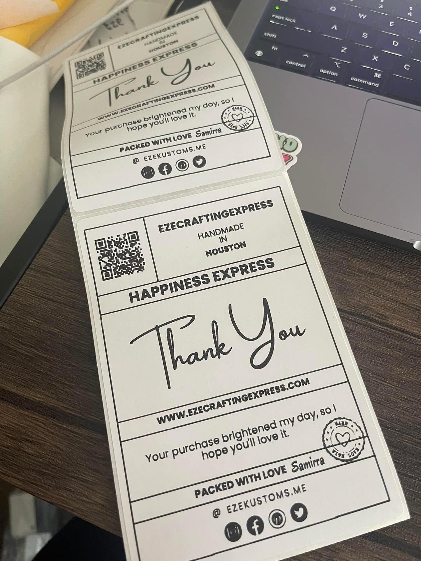 Custom 4x6 Thank You Packaging Stickers