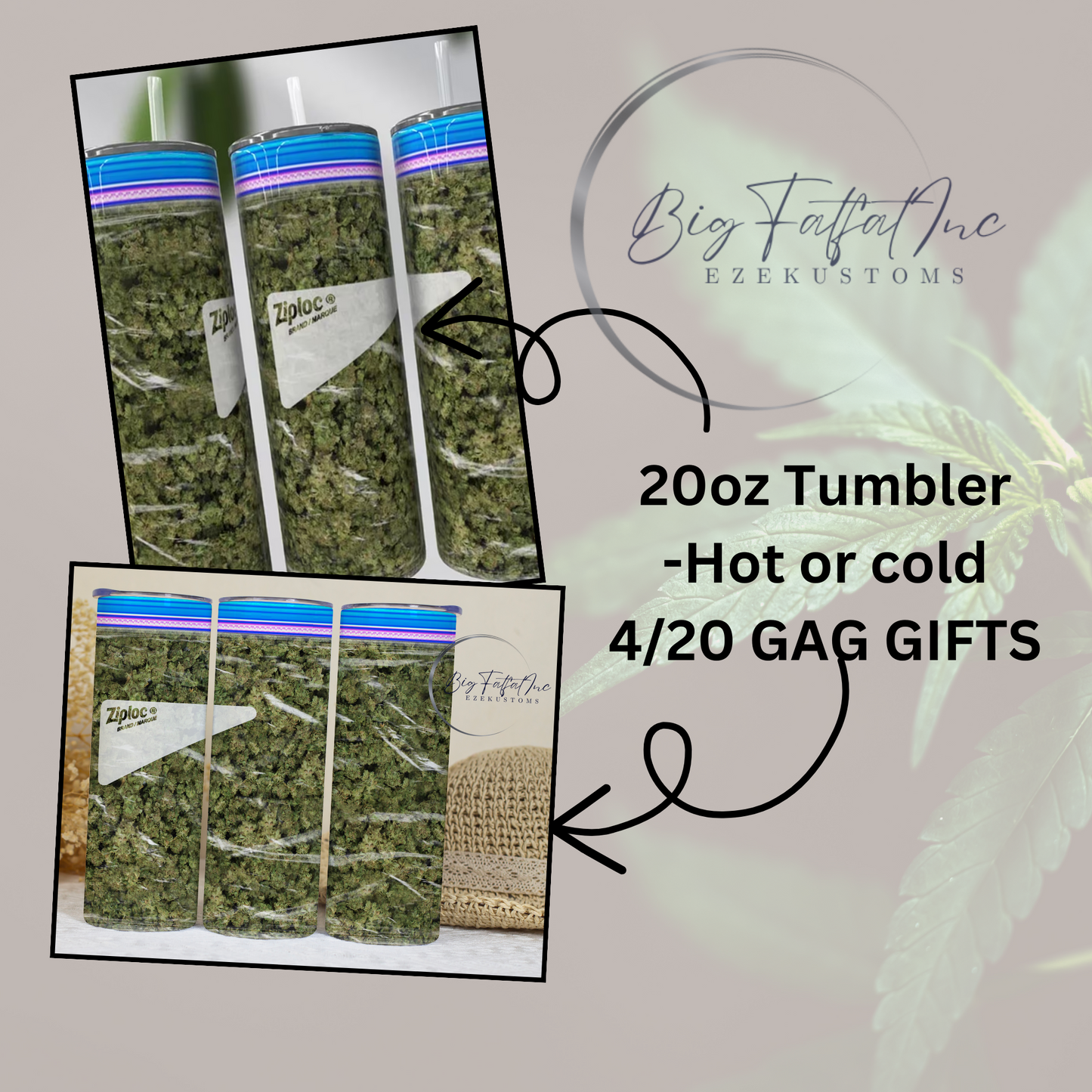 420 Friendly ziplock bag-20Stainless steel Tumbler
