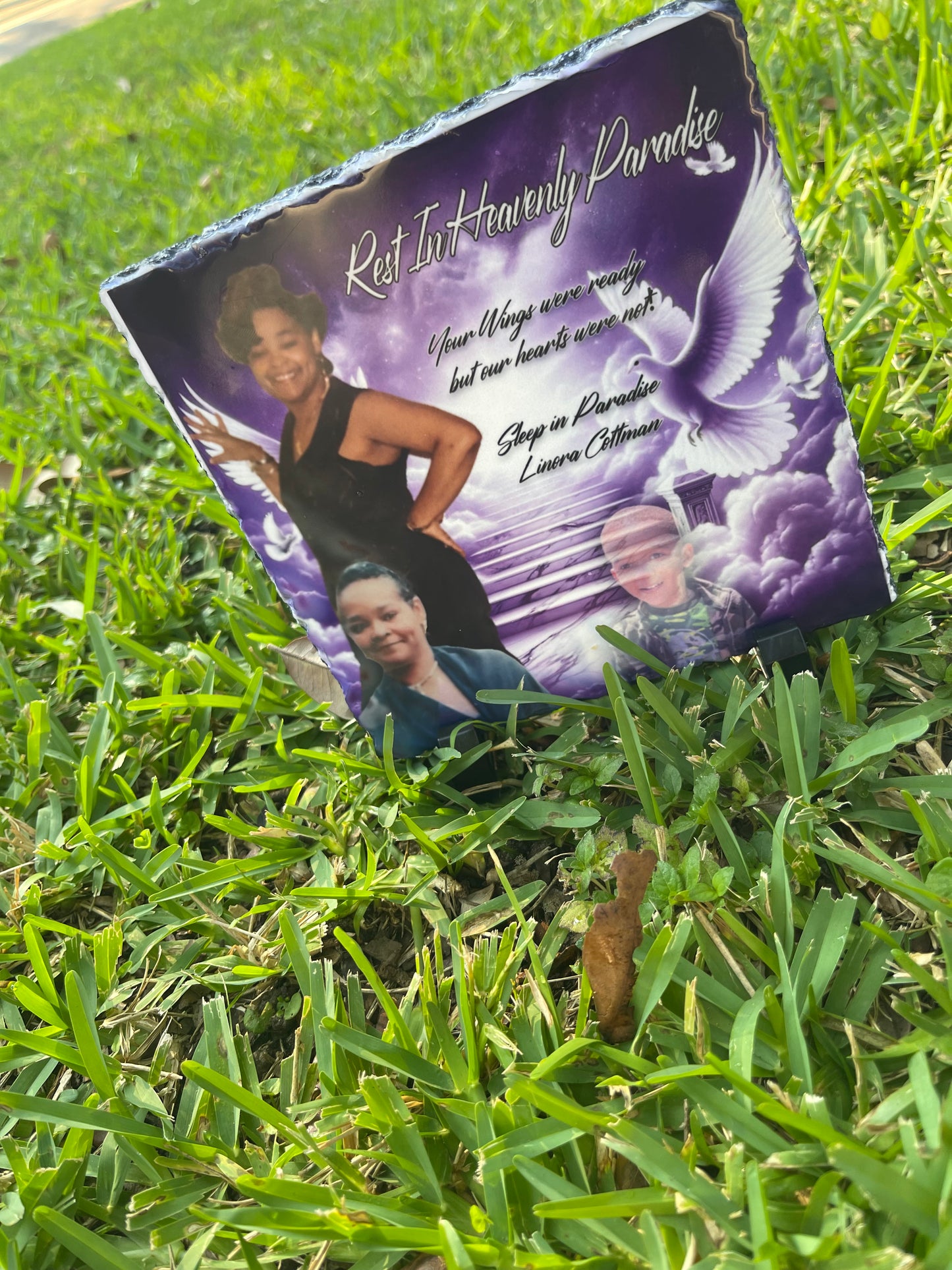 In Loving Memory Gift, Memorial Gift, personalized memorial, Photo Memorial, In Memory of Plaque, sympathy, Those we love don't go away- Custom Photo Slate
