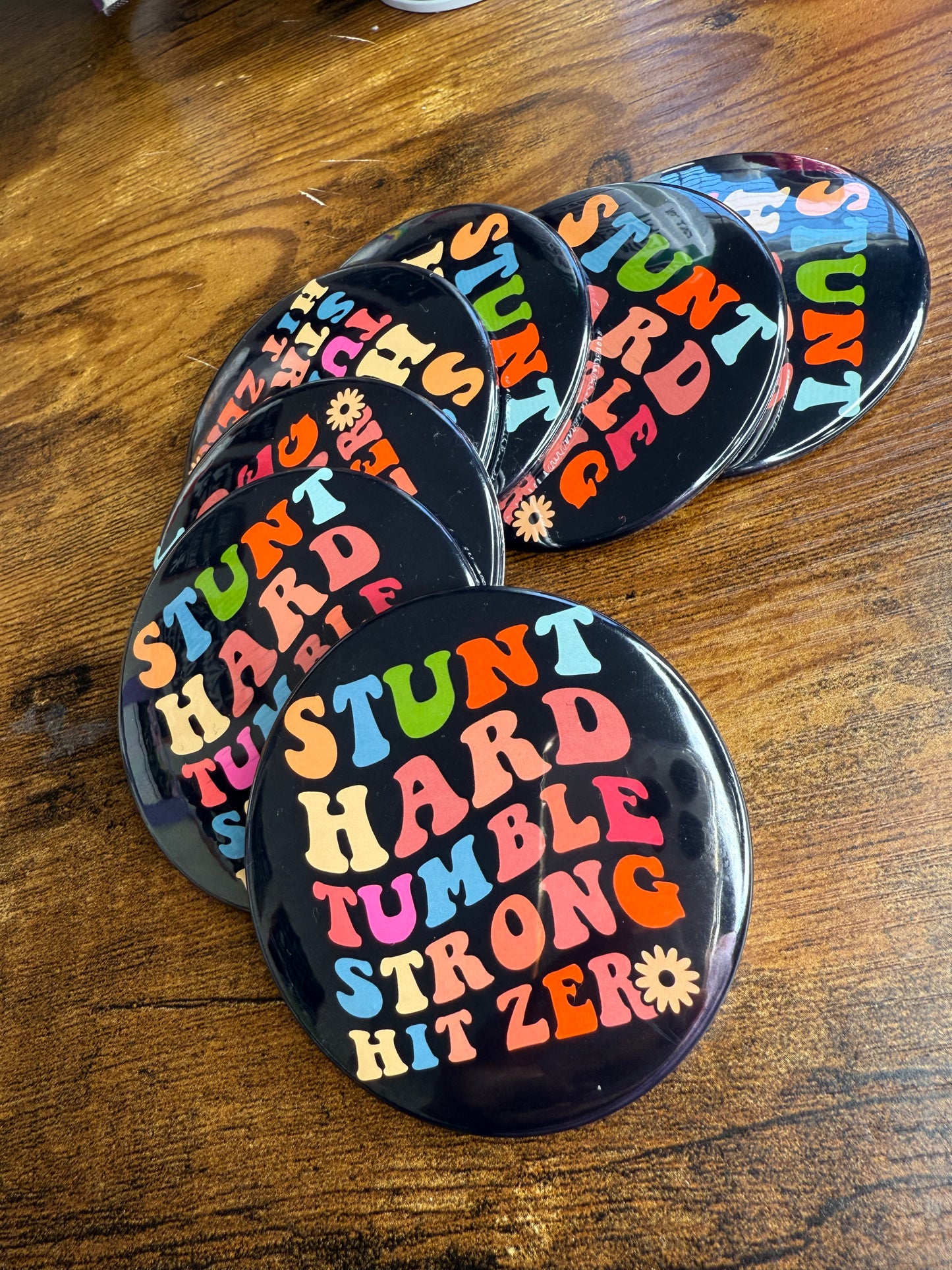 Stunt hard, hit zero 3 inch mirror back pins| Cheer Gifts| Cheer is life