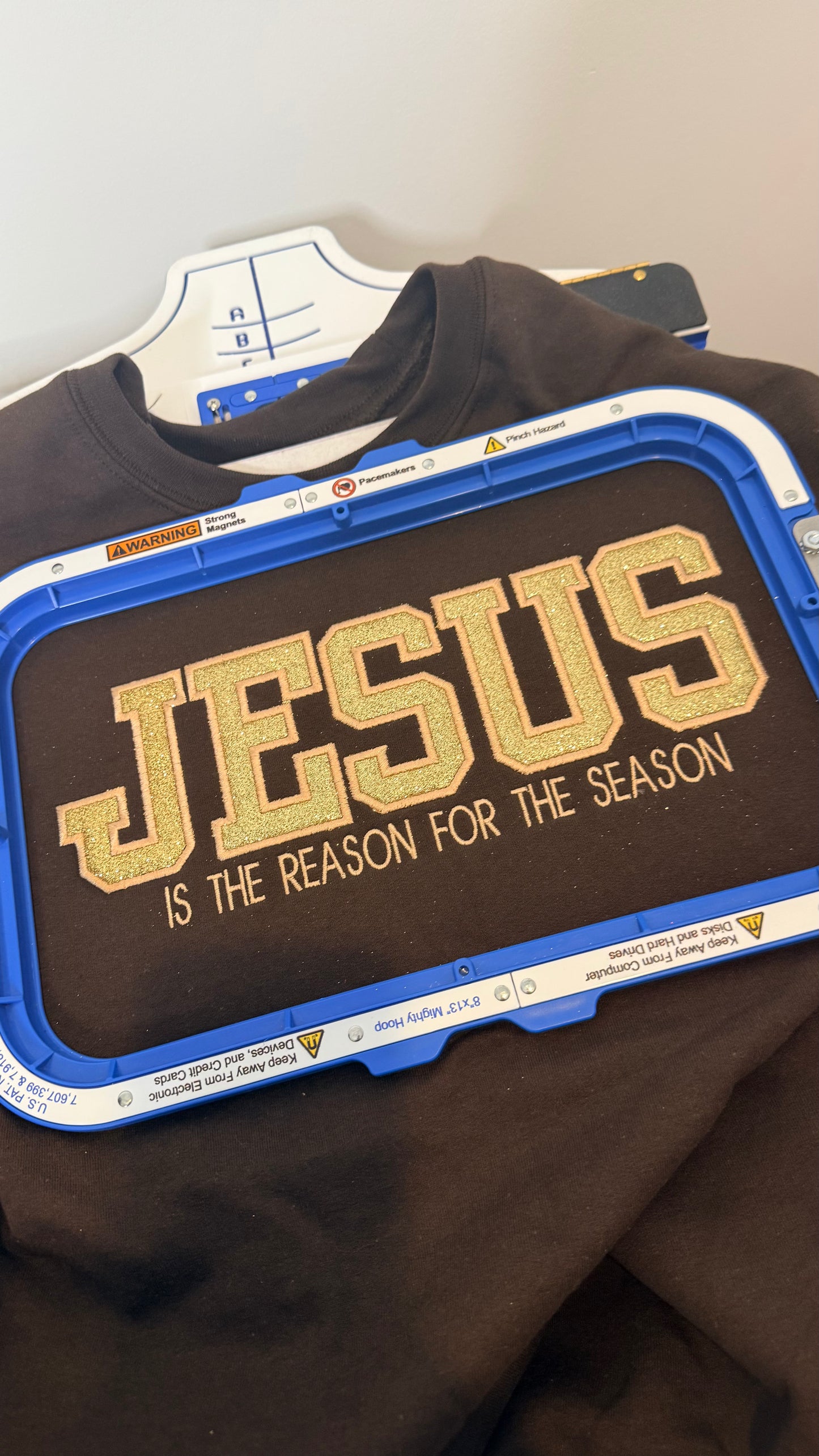 JESUS IS THE REASON FOR THE SEASON EMBROIDERY SWEATSHIRT