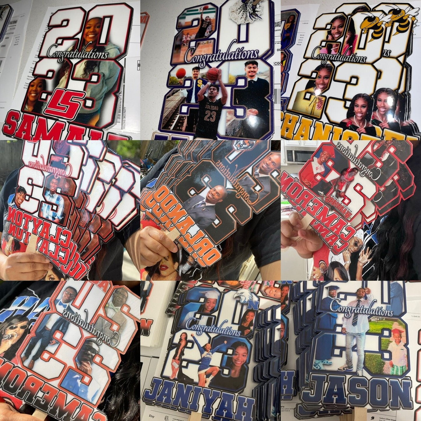 GRADUATION FANS 2024 | Grad Favors, Graduation , Printed Fans-ADD your pics