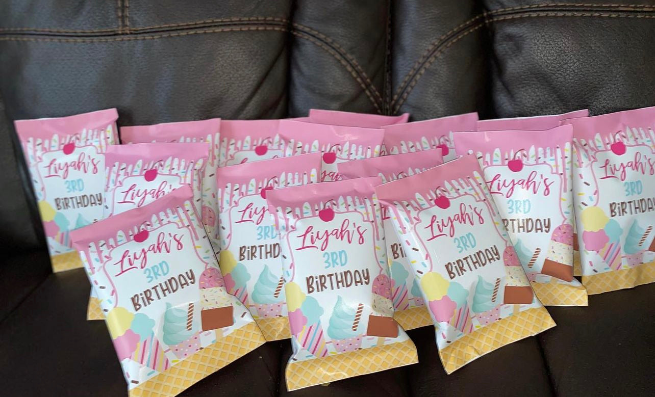 Custom chip bags, Filled/ unfilled