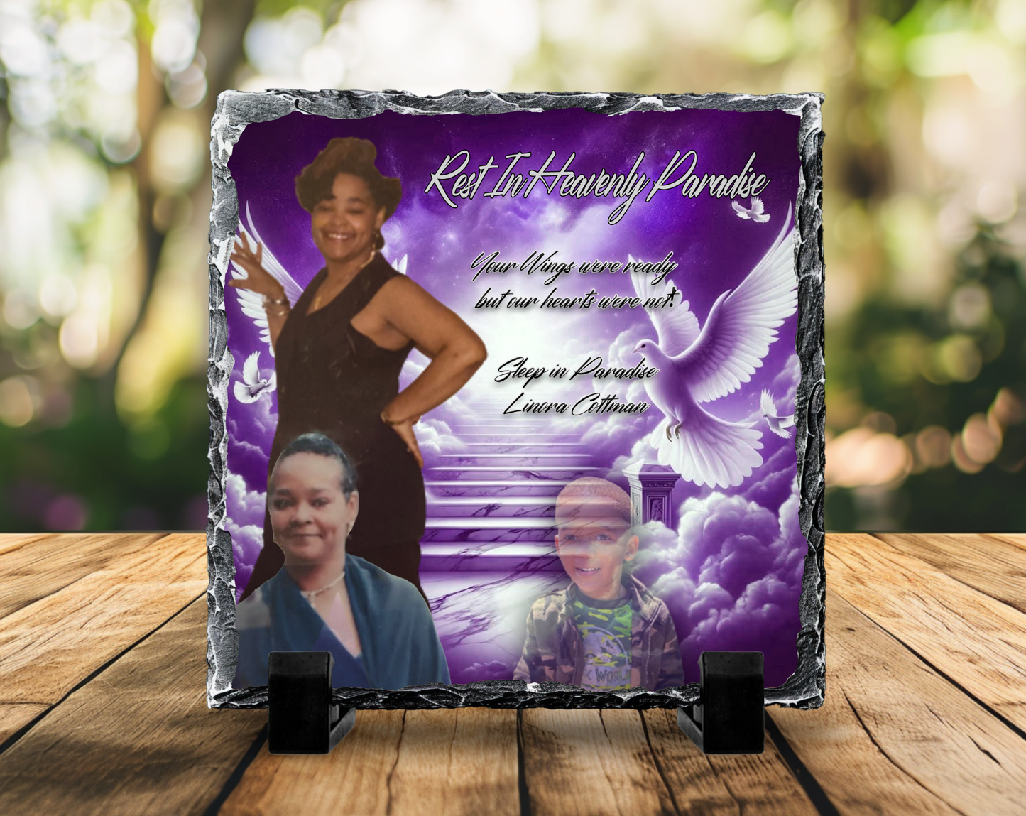 In Loving Memory Gift, Memorial Gift, personalized memorial, Photo Memorial, In Memory of Plaque, sympathy, Those we love don't go away- Custom Photo Slate
