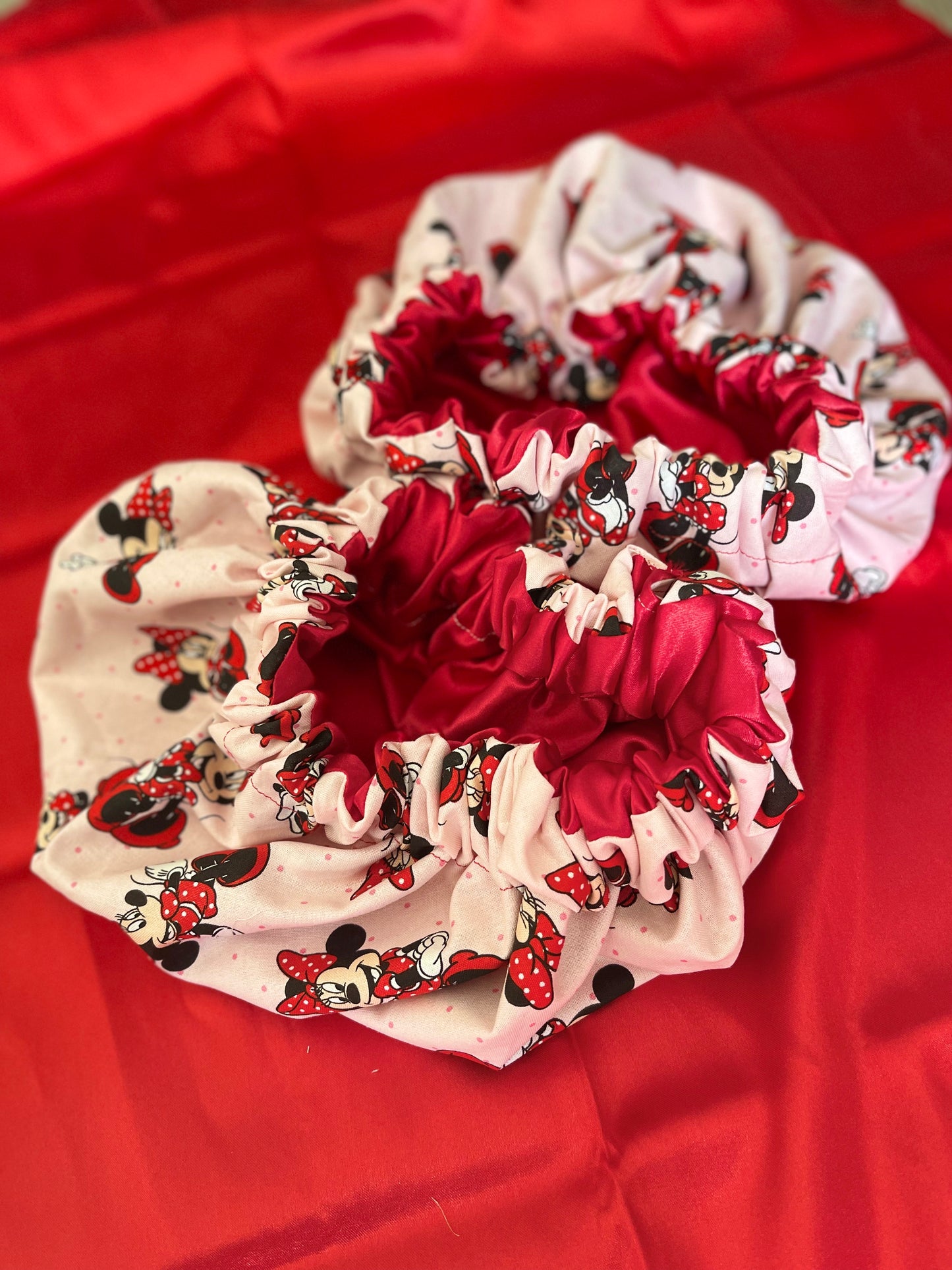 Minnie Mouse Bonnet Set Handmade-Mommy and Me