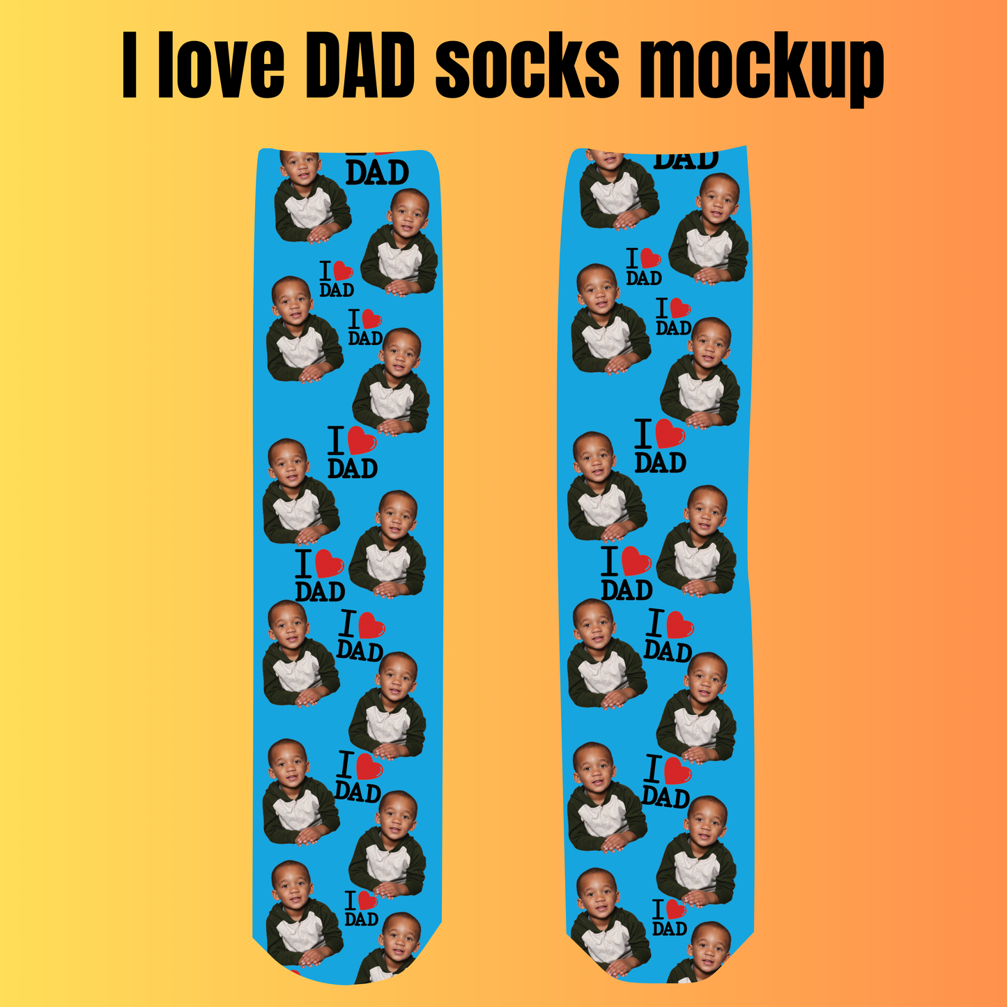 Custom Fathers day socks, best dad, I love you dad, #1 dad