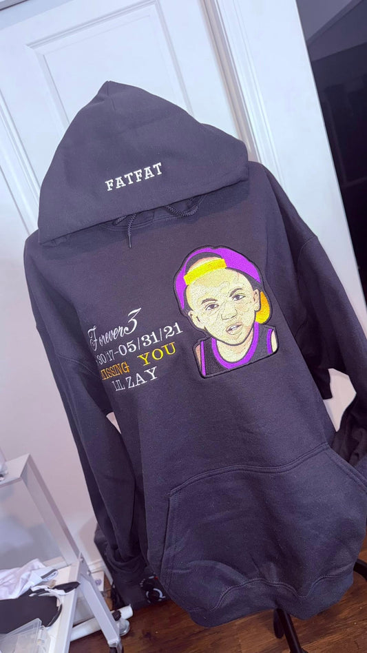 CUSTOM PHOTO EMBROIDERED HOODIE, GIFTS, EMBROIDERY HOODIE, CUSTOM[3-4 WEEK TURNAROUND]