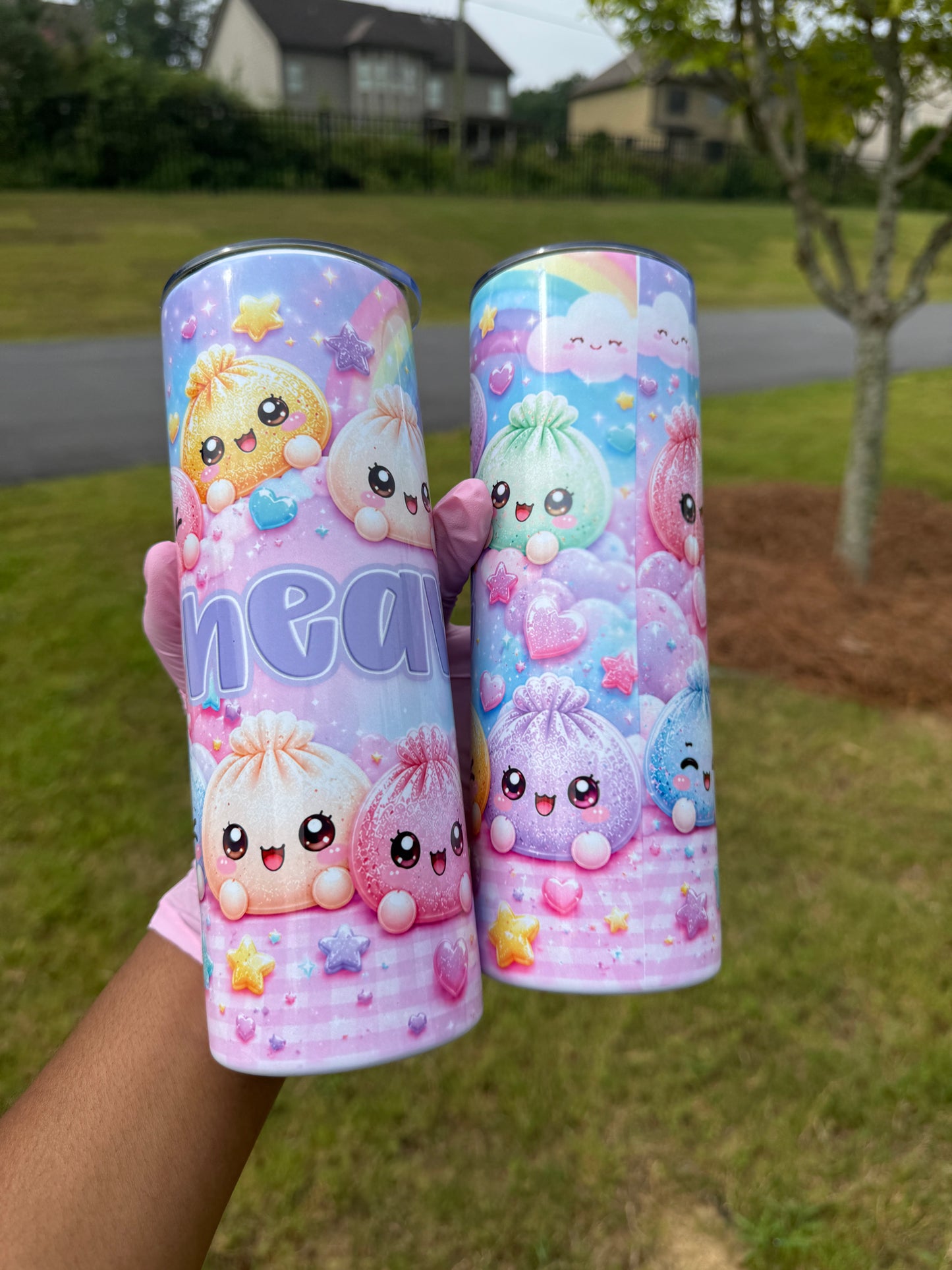Personalized Dumpling Era 20oz Stainless Steel Tumbler | Custom Name Only Kids Water Bottle | Cute Kawaii Dumpling Cup | School Sports Practice Gift
