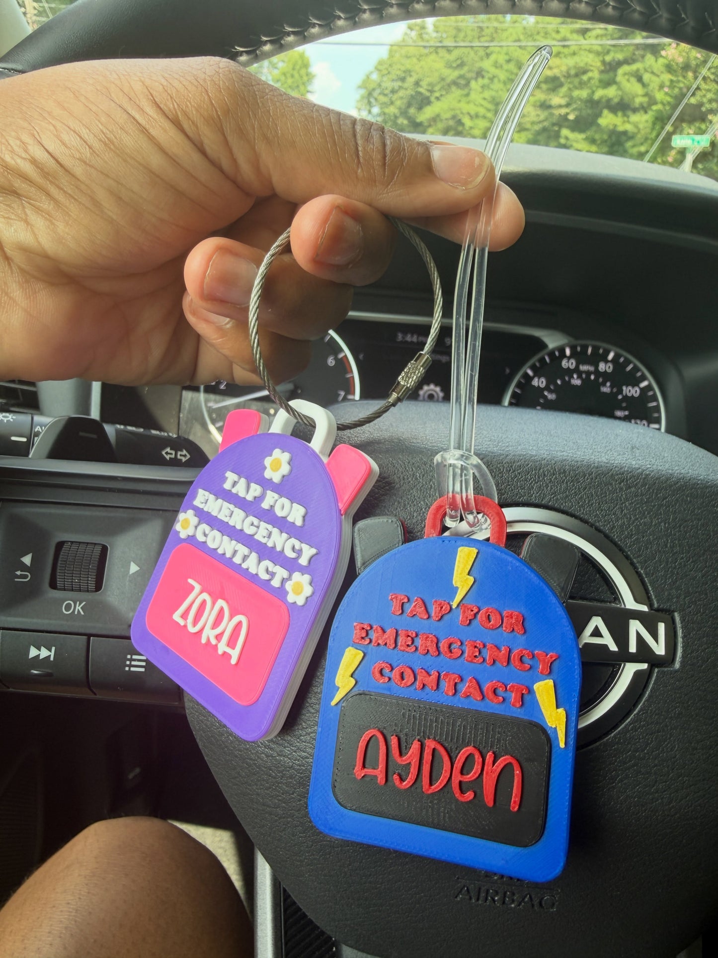 Personalized NFC Emergency Contact Backpack Tag | Kids School Bag Safety Tag | Tap Phone Emergency ID | Custom Backpack Keychain