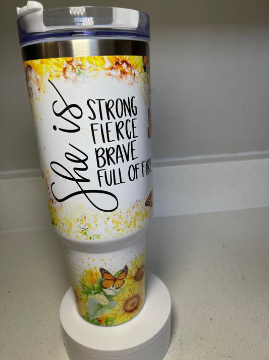 SHE IS 40oz Stainless steel Tumbler
