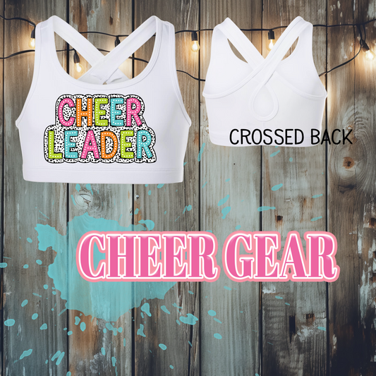 Cheerleader Sports Bra, custom sports bra, youth sports bra