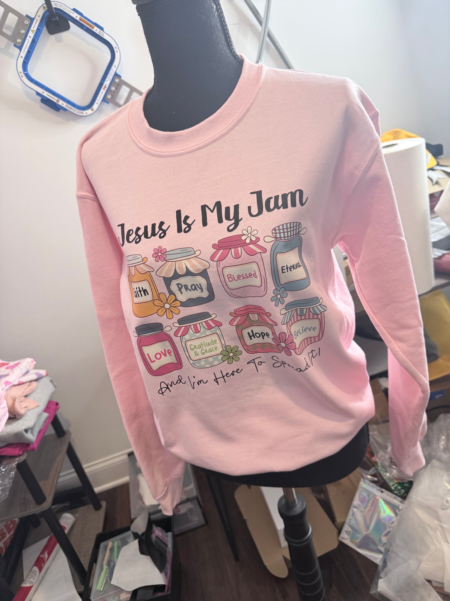 JESUS IS MY JAM SWEATSHIRT- pink