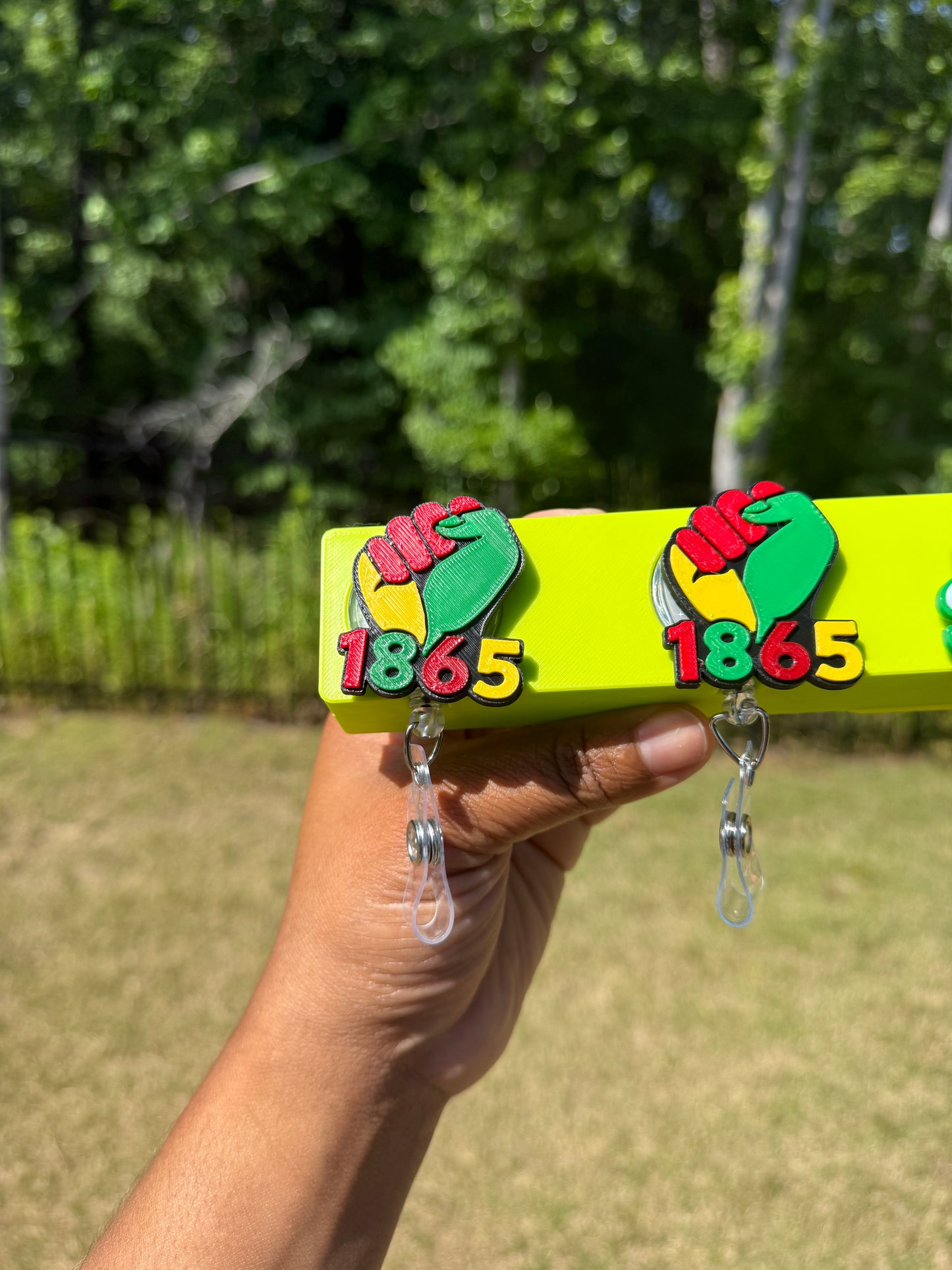 JUNETEENTH 3D PRINTED BADGE REEL -Wholesale available
