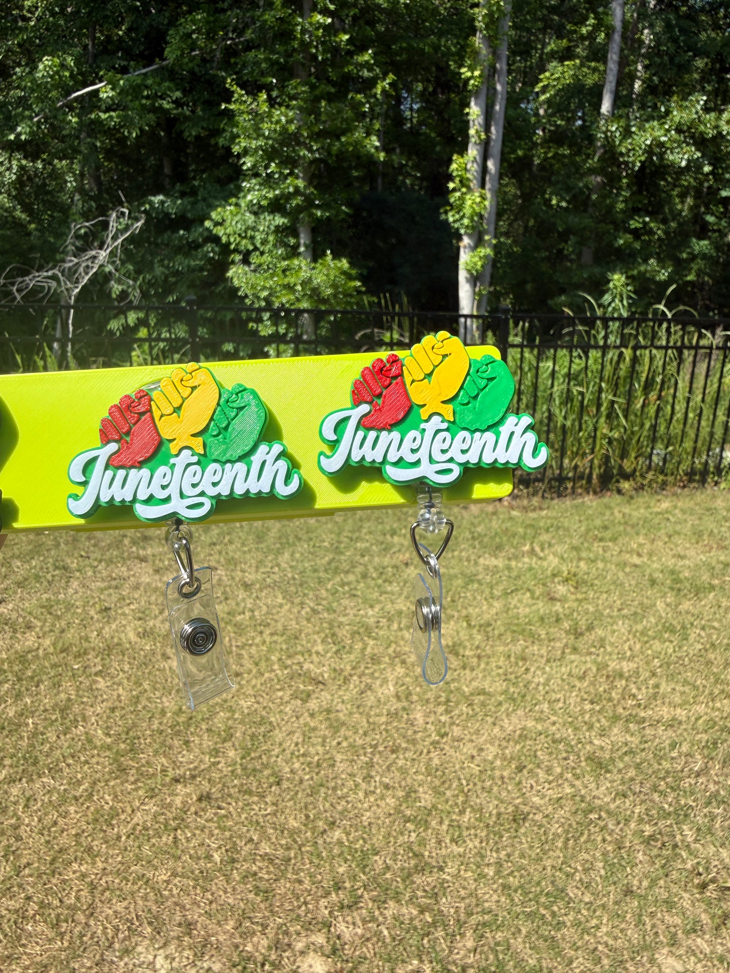 JUNETEENTH 3D PRINTED BADGE REEL -Wholesale available