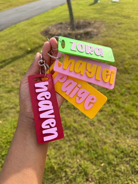 Custom Name bag tag/ Keychain, sports bag keychain-3d printed