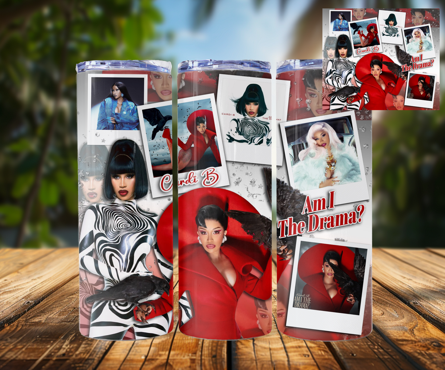 Cardi B 20oz Tumbler , Fan girl tumbler, Am I The DRAMA 20oz tumbler / Stainless Steel, custom, hot or cold, Tumbler Cardi B