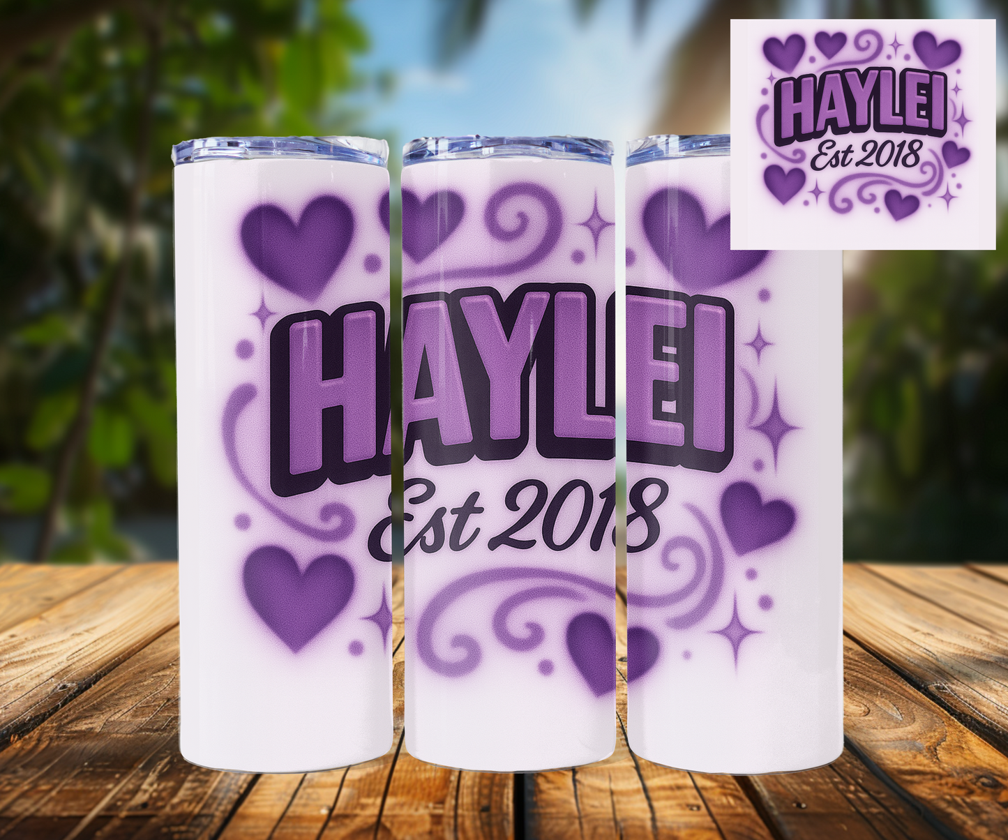 Spraypaint style tumbler 20oz stainless steel- Add name and color/ Ai generated