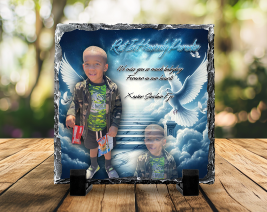 In Loving Memory Gift, Memorial Gift, personalized memorial, Photo Memorial, In Memory of Plaque, sympathy, Those we love don't go away- Custom Photo Slate