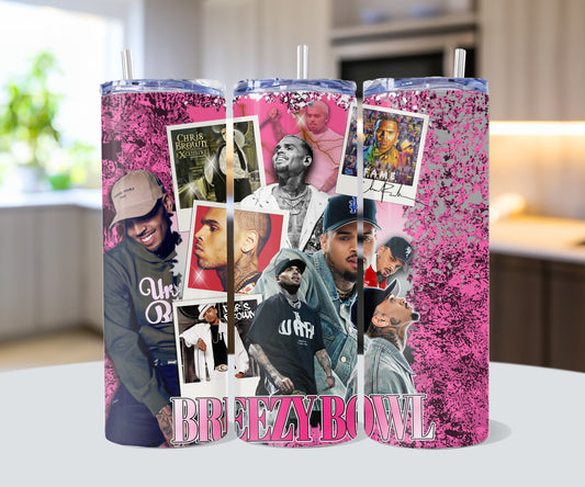 Breezy Bowl Chris BROWN Tumbler / Stainless Steel, custom, hot or cold, TOUR GIFT , Chris Brown 20oz Tumbler, Breezy Tumbler