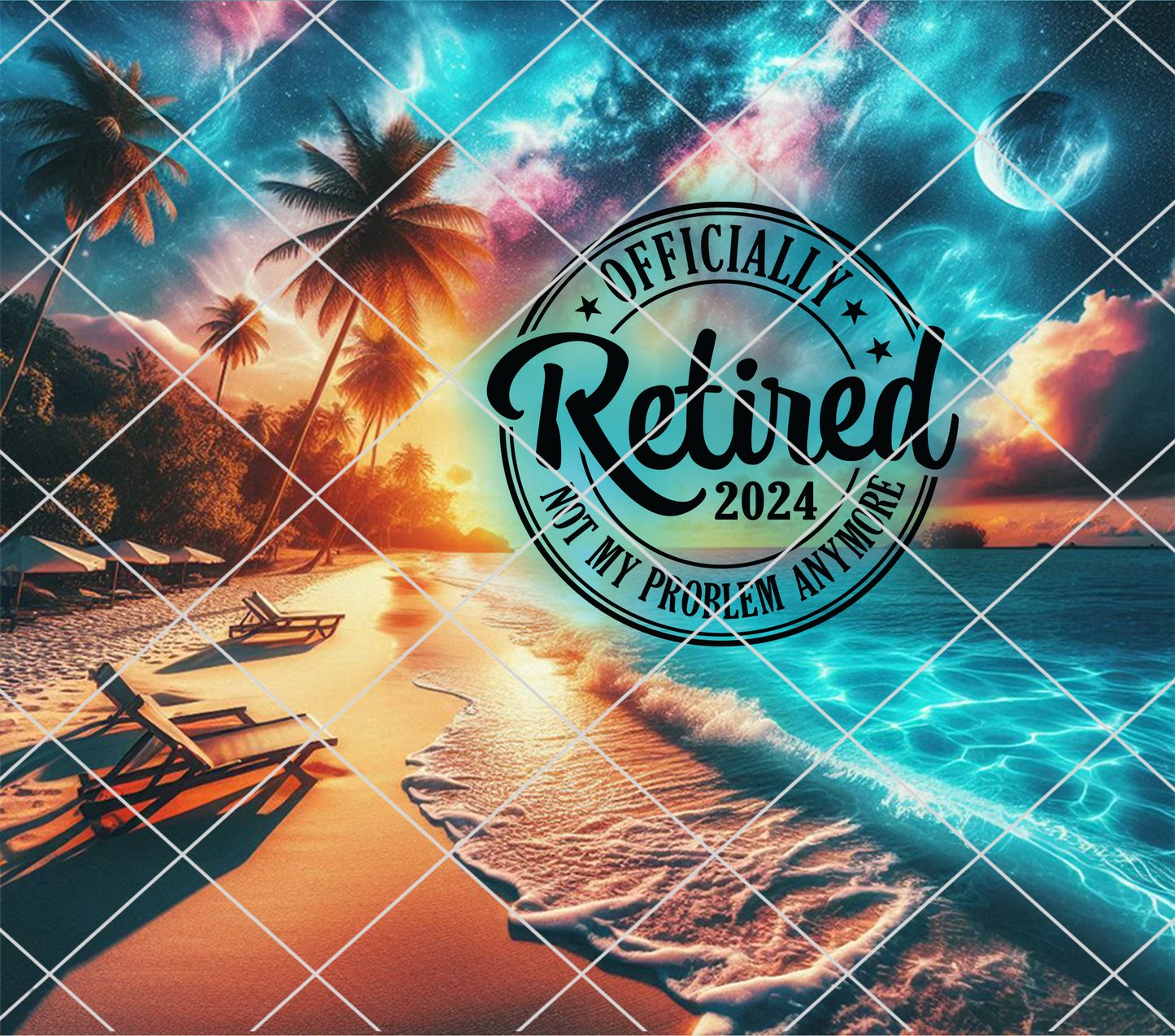 Retired-Beach 20oz tumbler PNG