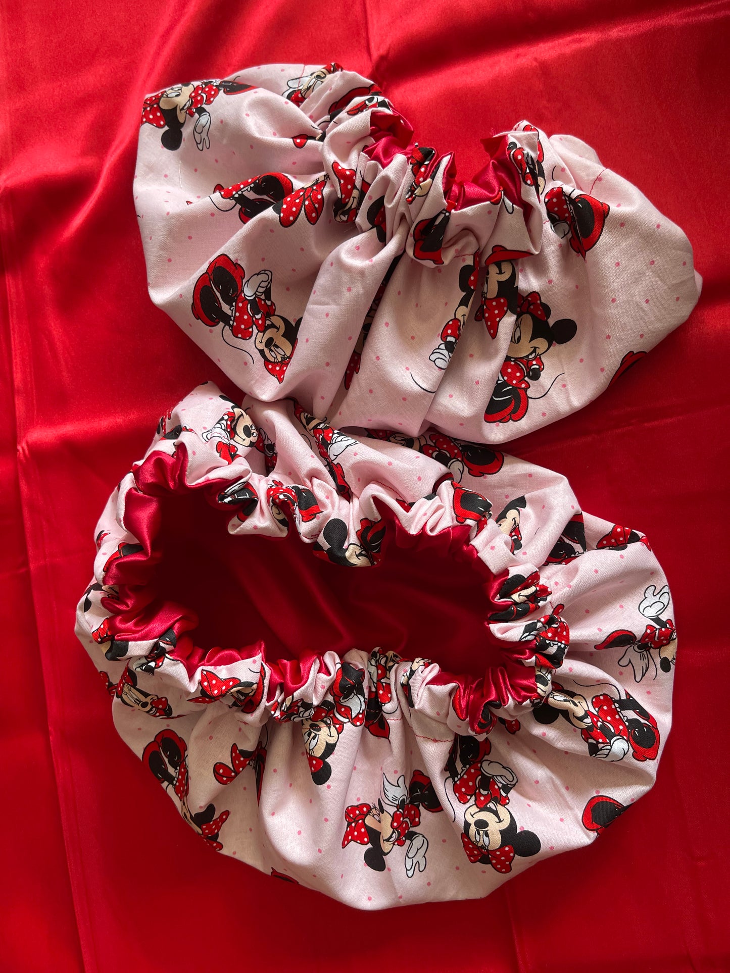 Minnie Mouse Bonnet Set Handmade-Mommy and Me