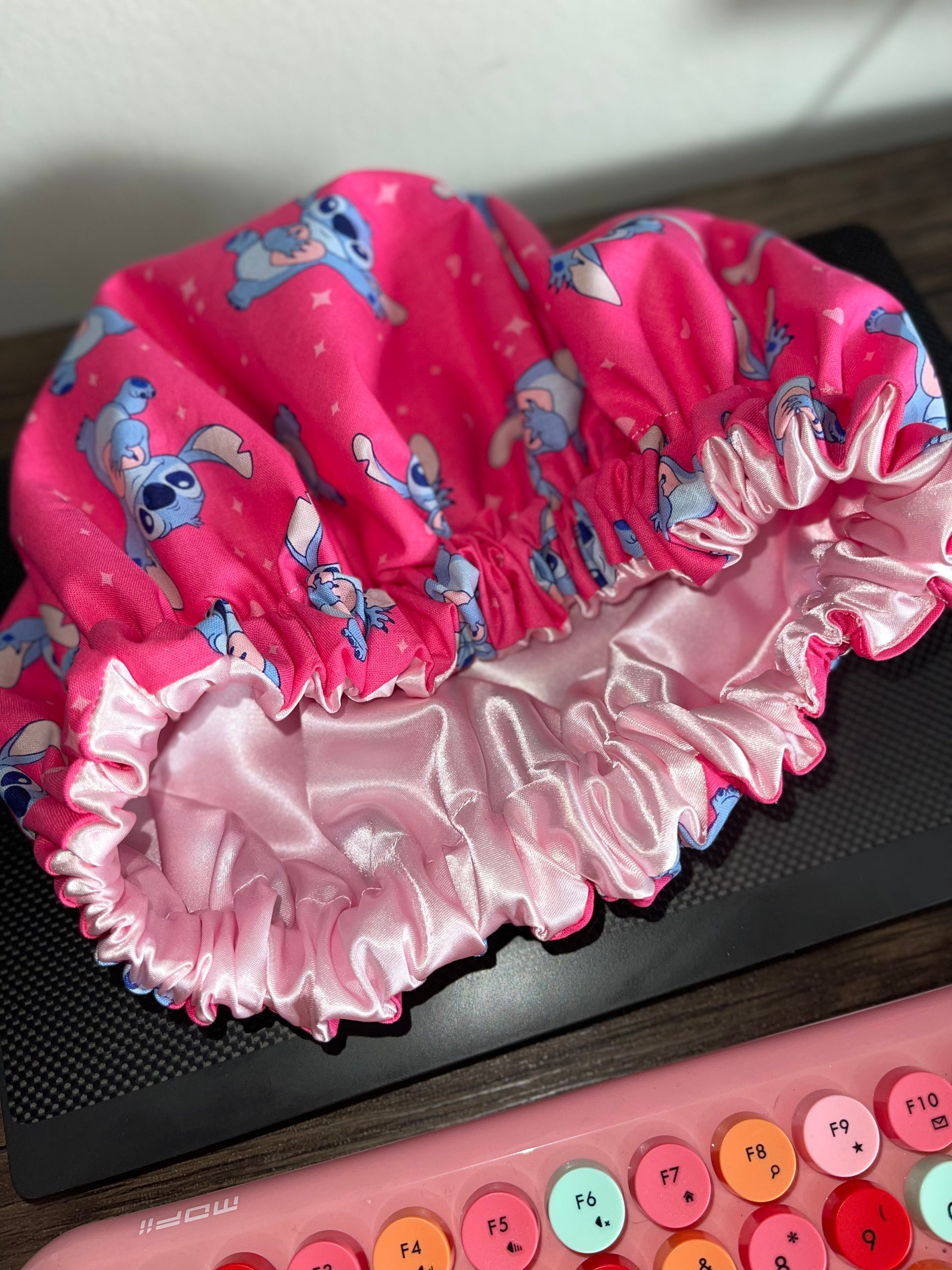 Lilo & Stitch Adult Bonnet Handmade Satin Lined – EzeSublimationblanks